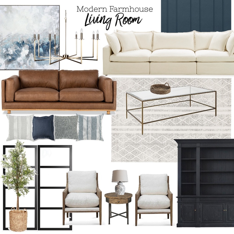 Modern Farmhouse Living Room Mood Board by Studio Gibson on Style Sourcebook