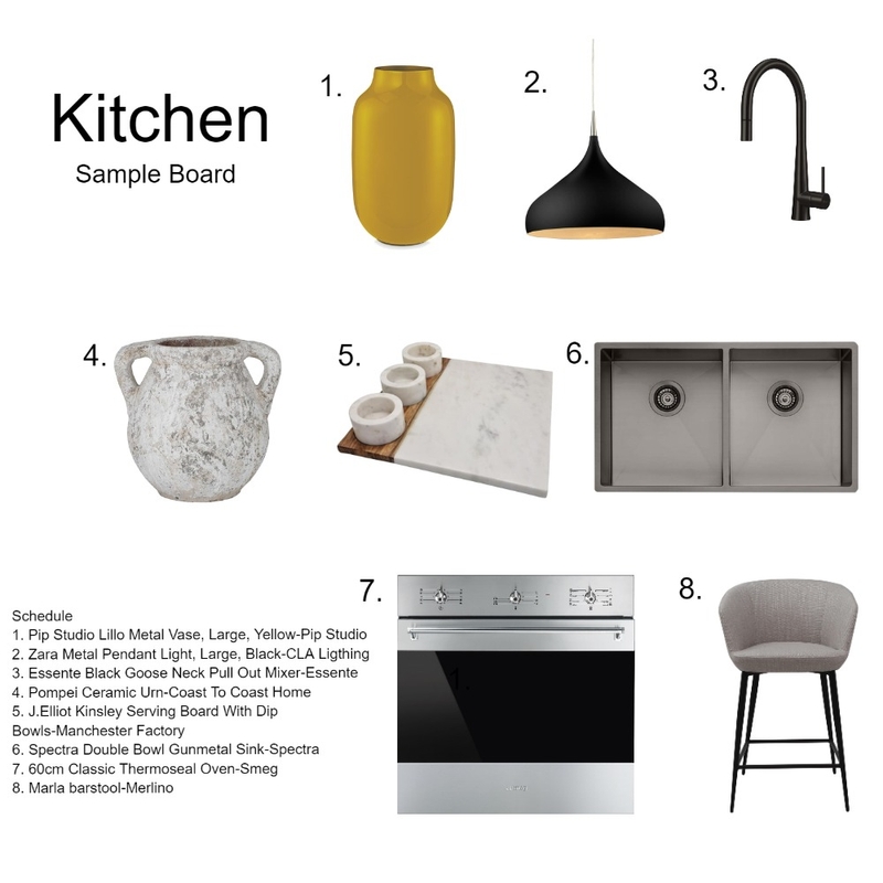 Kitchen Sample Board Mood Board by bjordantati on Style Sourcebook