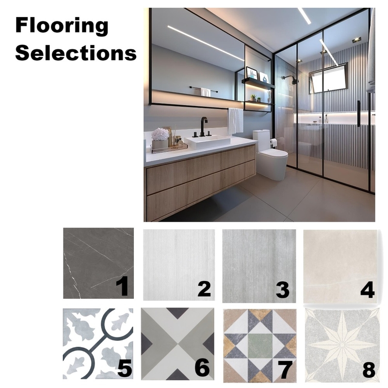 Modern Bath Flooring Selection Mood Board by Stephanie S on Style Sourcebook