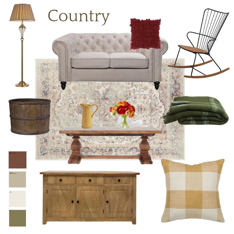 Country Living Room Mood Board by mwoods on Style Sourcebook