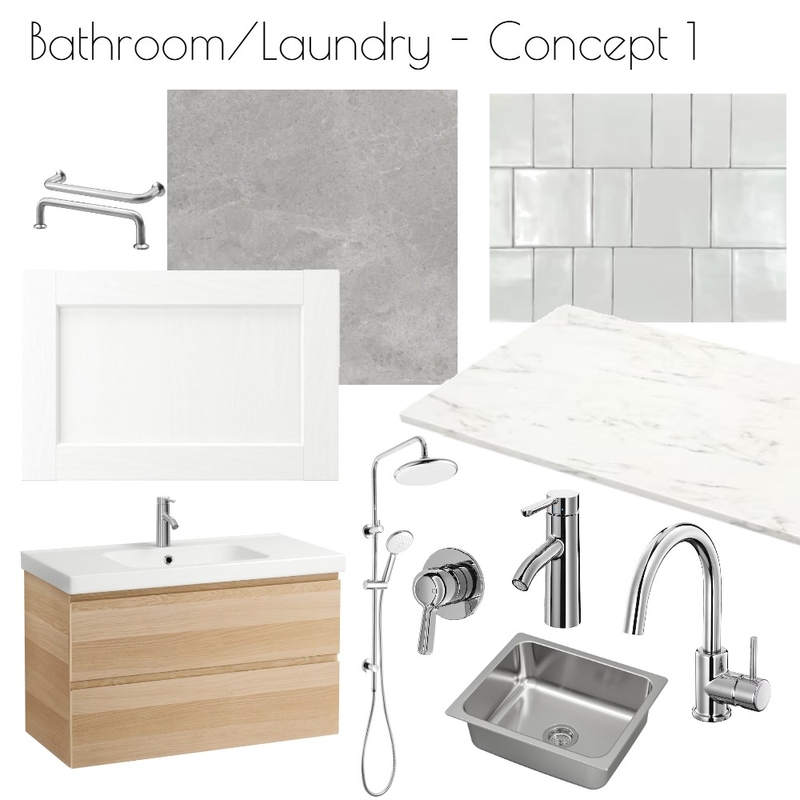Laundry & Bathroom - Concept Mood Board by Libby Malecki Designs on Style Sourcebook