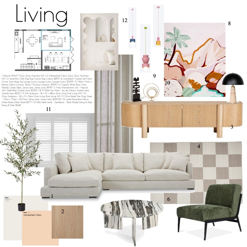 Living - Sample Board Mood Board by erincolliver on Style Sourcebook
