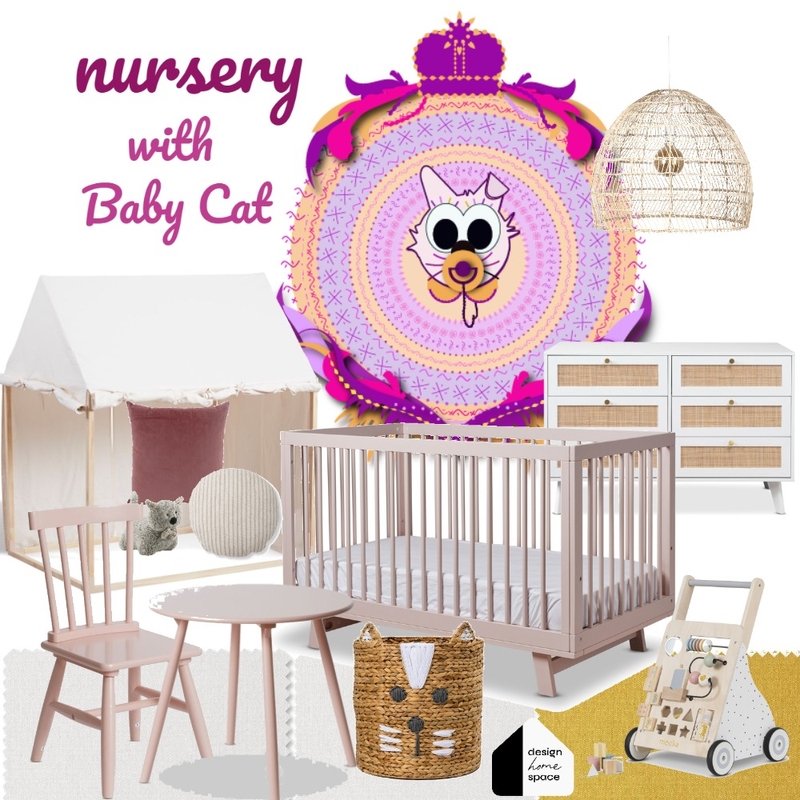 Pink Girl Cat kind of nursery Mood Board by Gos from Design Home Space on Style Sourcebook