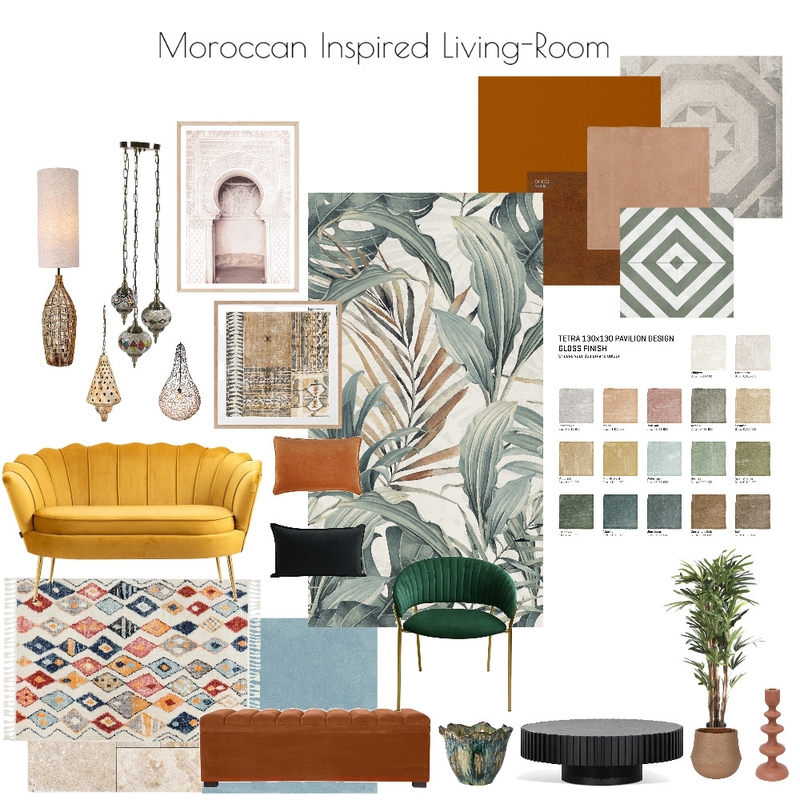 Moroccan Inspired Living Room Mood Board by JLHB on Style Sourcebook