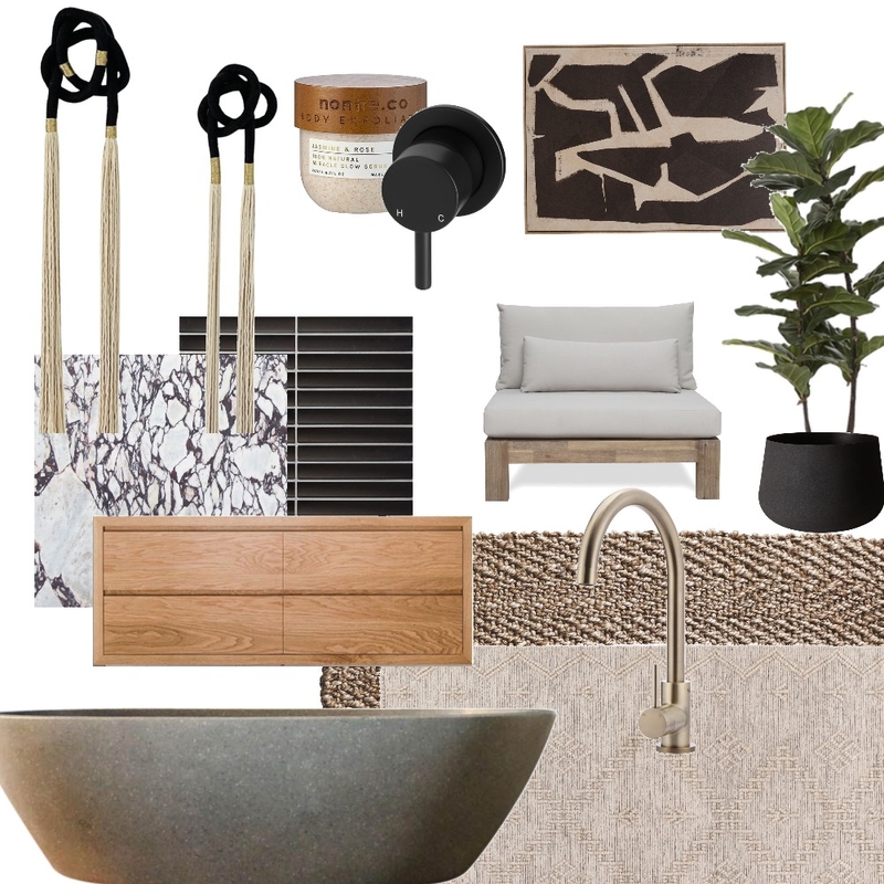 Japandi bathroom Mood Board by Oleander & Finch Interiors on Style Sourcebook