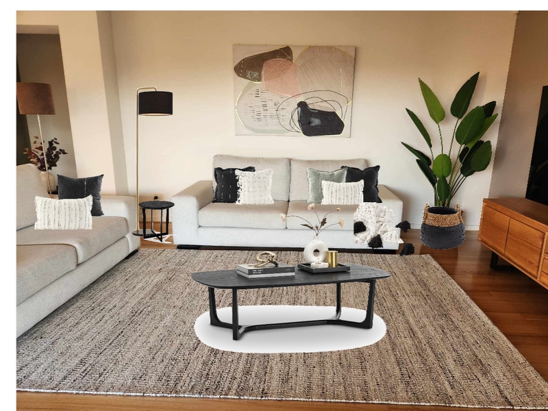 living room with sage cushions and sage/blush print Mood Board by mellas on Style Sourcebook