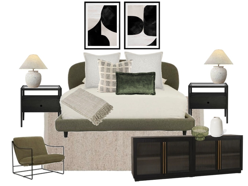 Olive Green Bedroom Mood Board by Courtney Cocks on Style Sourcebook