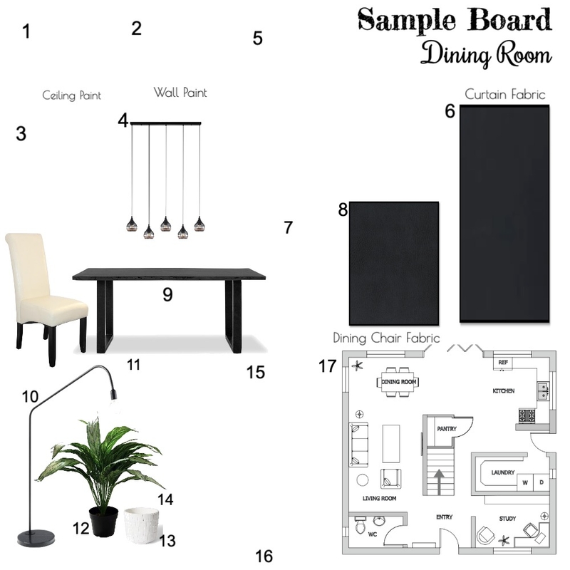 Dining Room Sample Board Mood Board by skylerjade on Style Sourcebook