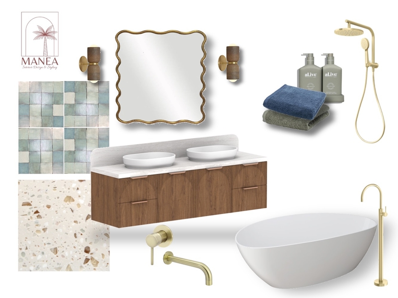 Modern Bathroom Mood Board by Manea Interior Design & Styling on Style Sourcebook