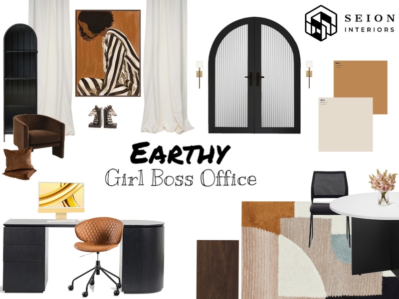 Earthy Girl Boss Office Mood Board by Seion Interiors on Style Sourcebook