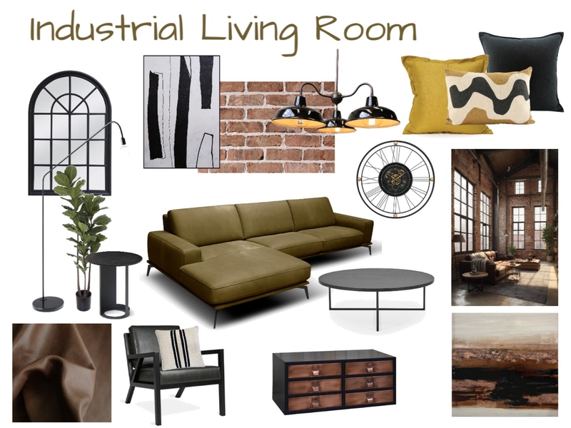 Industrial Living Room Mood Board by ZAZA interiors on Style Sourcebook