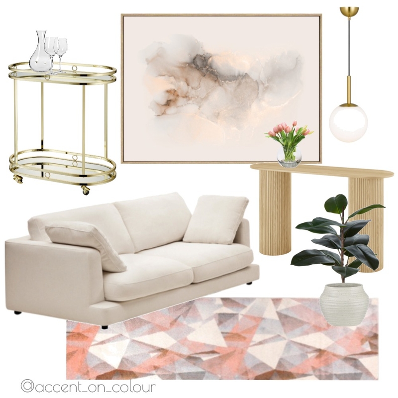 Peach Fuzz Living Room Mood Board by Accent on Colour on Style Sourcebook