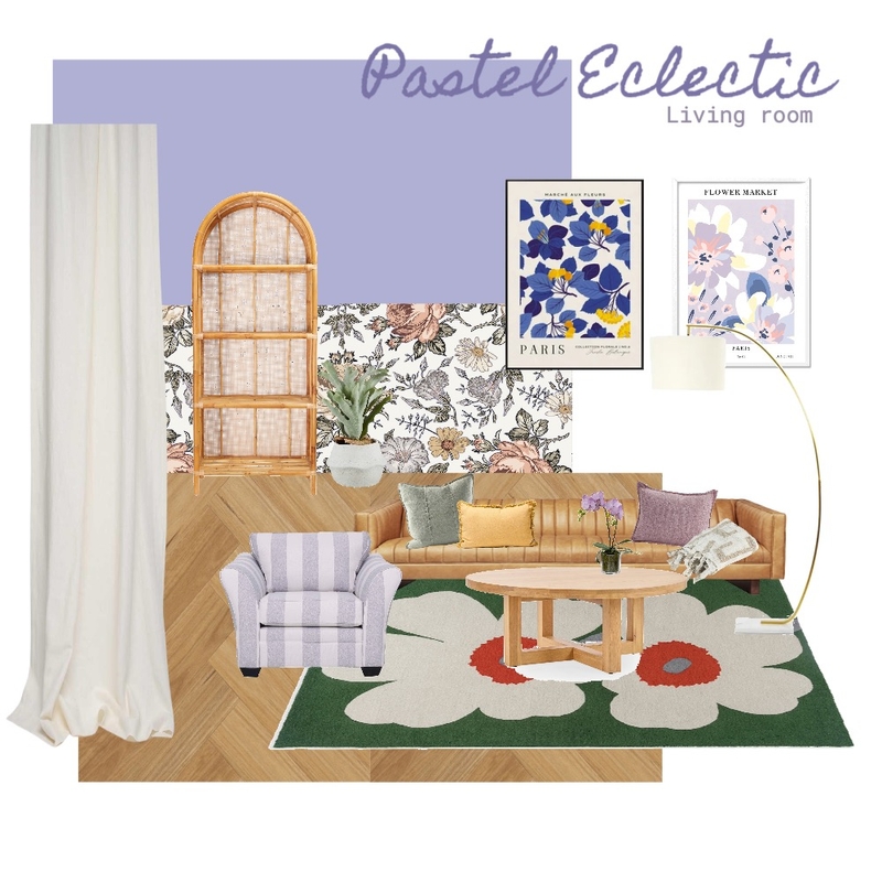 Pastel Eclectic Living Room Mood Board by ElsieLapelerie on Style Sourcebook