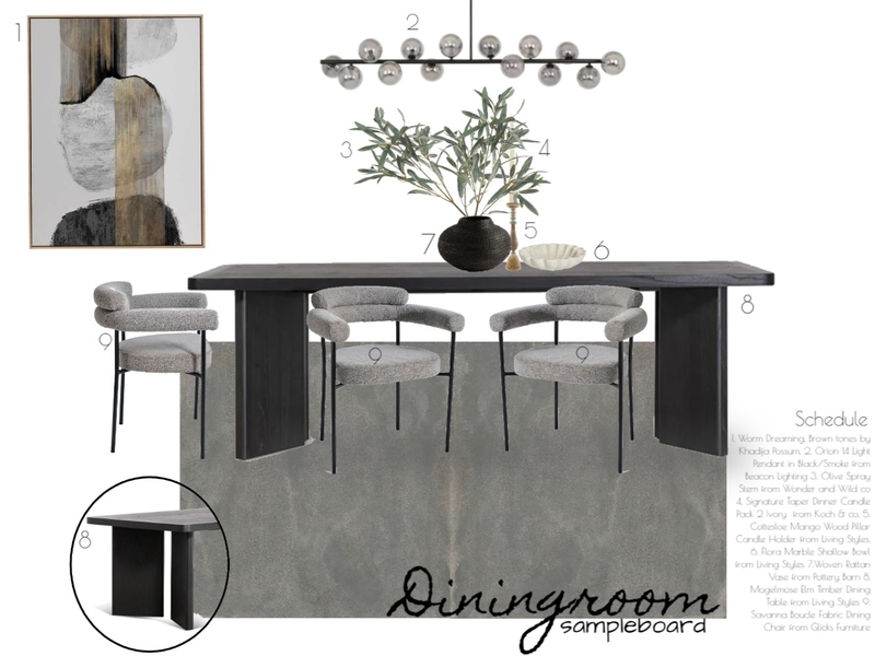 Taylor Dining Mood Board by Myamya on Style Sourcebook