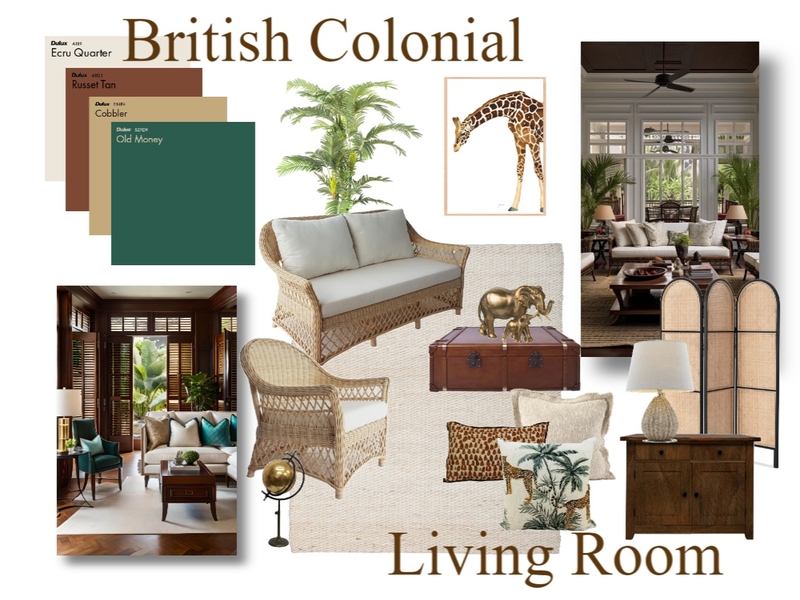 British Colonial Mood Board by BrimandBloom on Style Sourcebook