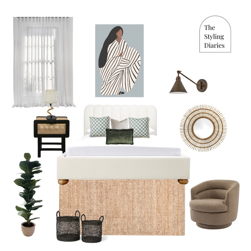Bedroom Mood Board by THE STYLING DIARIES on Style Sourcebook