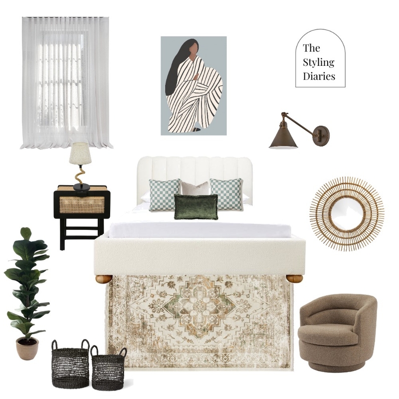 Bedroom Mood Board by THE STYLING DIARIES on Style Sourcebook