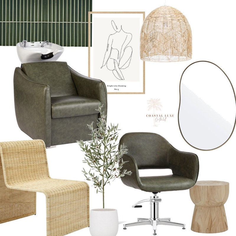 Olive Salon Inspo Mood Board by Coastal Luxe on the hill on Style Sourcebook