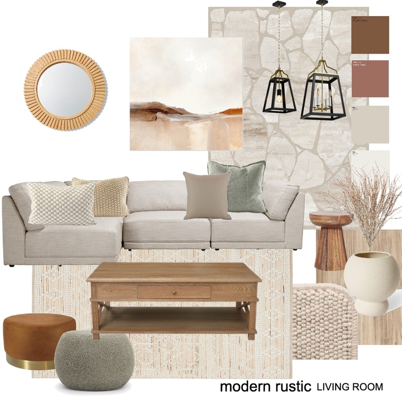 Modern Rustic - Living Mood Board by sarahbellinteriors on Style Sourcebook