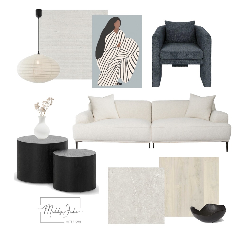 InspiredByComp - dusty blue living room - entry Mood Board by Maddy Jade Interiors on Style Sourcebook