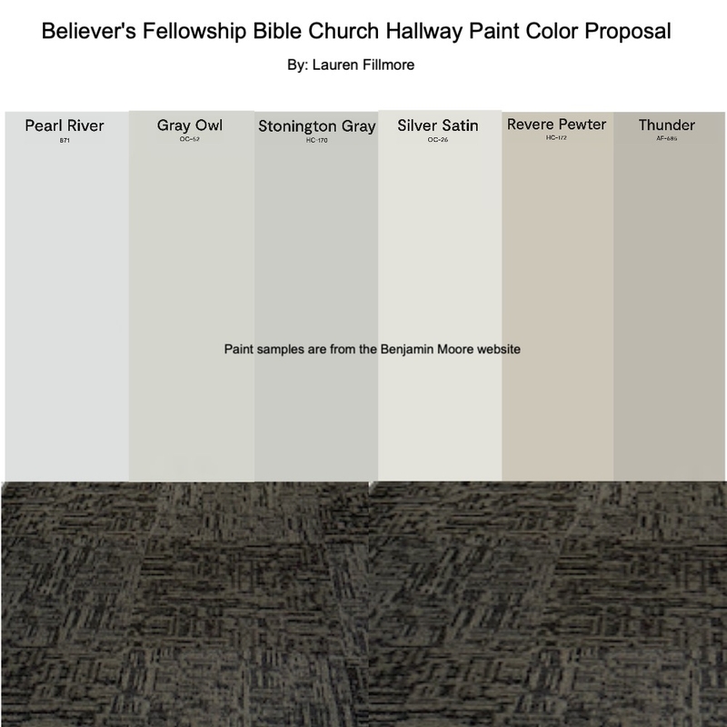 Church Hallway Paint Color Proposal Mood Board by Lauren Fillmore on Style Sourcebook