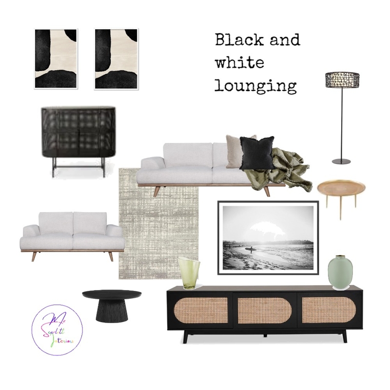 Black and white lounging Mood Board by Mz Scarlett Interiors on Style Sourcebook