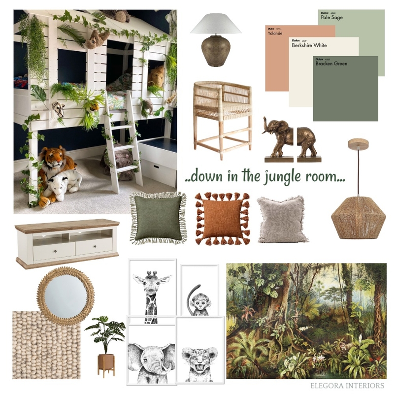 Child's Jungle Room Mood Board by K Jacobs Interiors on Style Sourcebook
