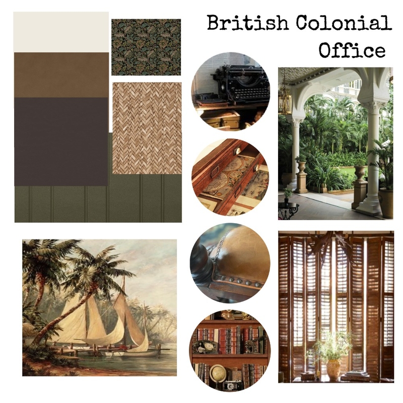 British Colonial Office Mood Board Mood Board by Nest Reset on Style Sourcebook