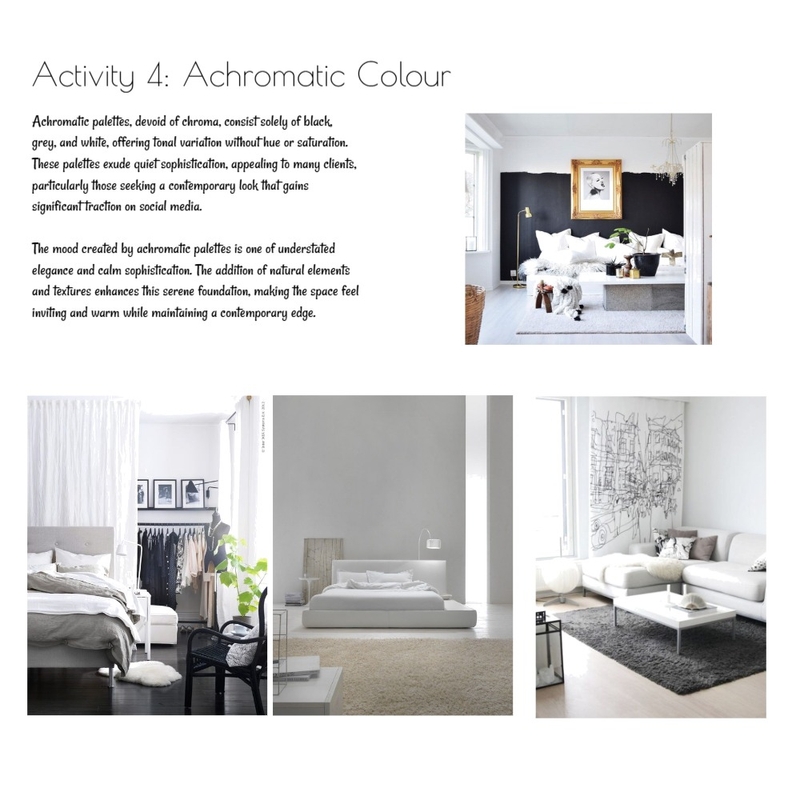 Activity 4: Achromatic Colour Mood Board by Michelle on Style Sourcebook