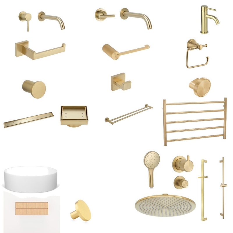 third bathroom brushed brass Mood Board by nicmorg on Style Sourcebook