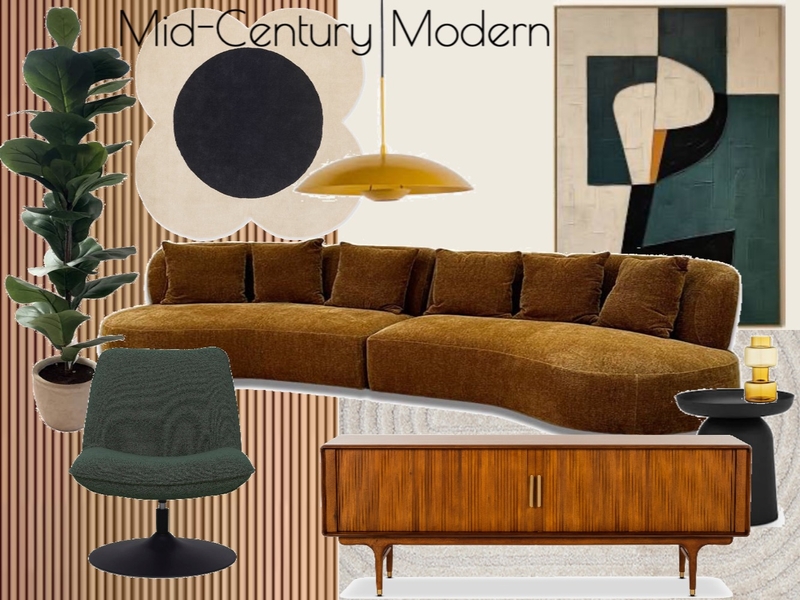 Mid-Century Modern Living Room Mood Board by Prissilla Rademakers on Style Sourcebook