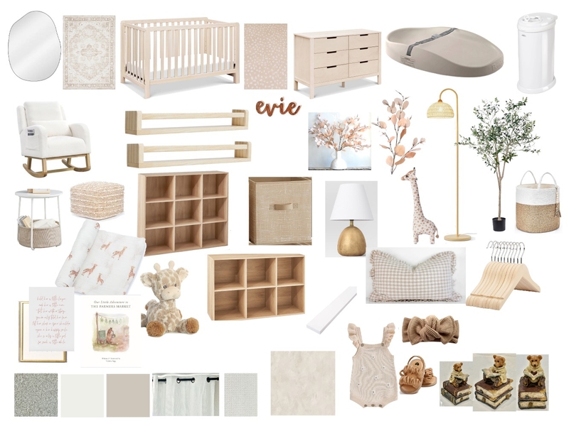 sample board baby girl nursery Mood Board by AlexaWhitehurst on Style Sourcebook