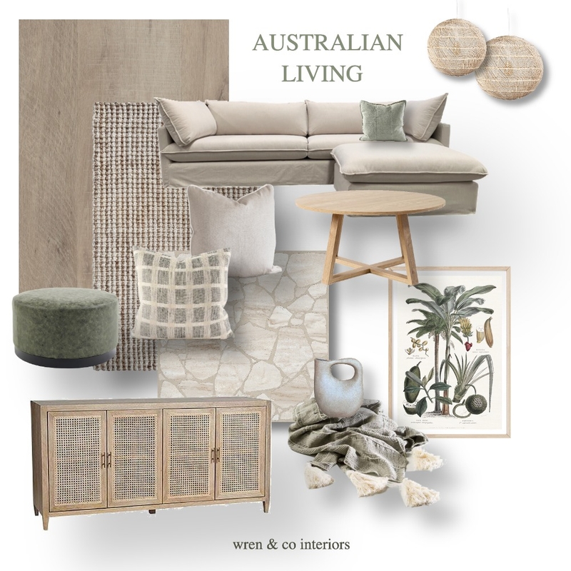 Australian Living Mood Board by WREN DESIGNS on Style Sourcebook