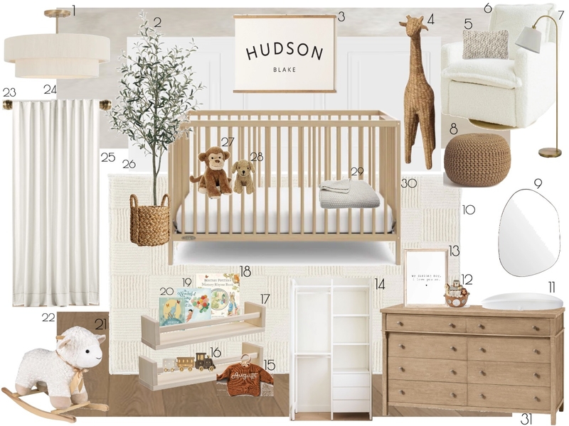 Nursery Sample Board 3 with Numbers Mood Board by kaileeek on Style Sourcebook