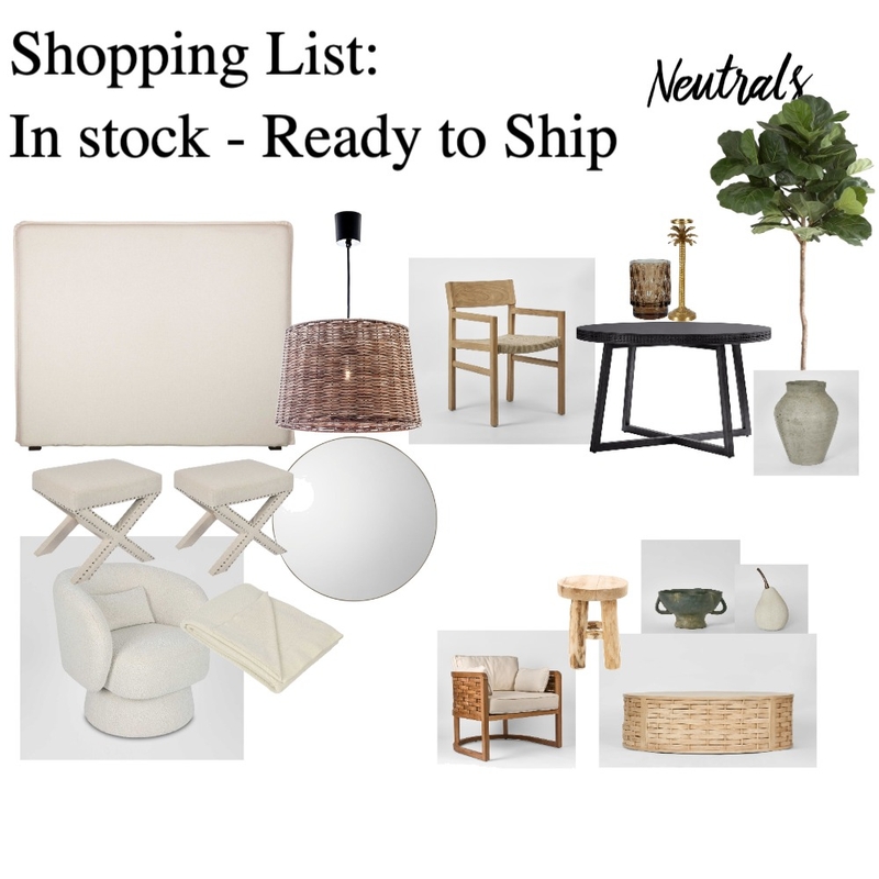 In stock products - July 2024 Mood Board by oliviasep on Style Sourcebook