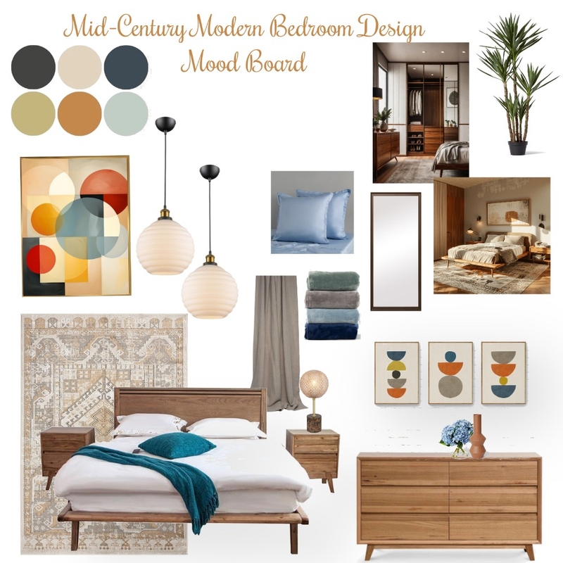 Mid-Century Modern Bedroom-Mood Board Mood Board by Stefort on Style Sourcebook