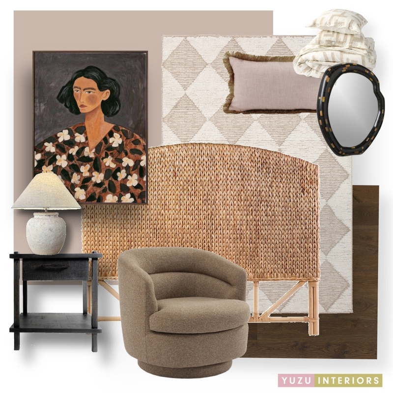 Warm Textured Bedroom Mood Board by Yuzu Interiors on Style Sourcebook