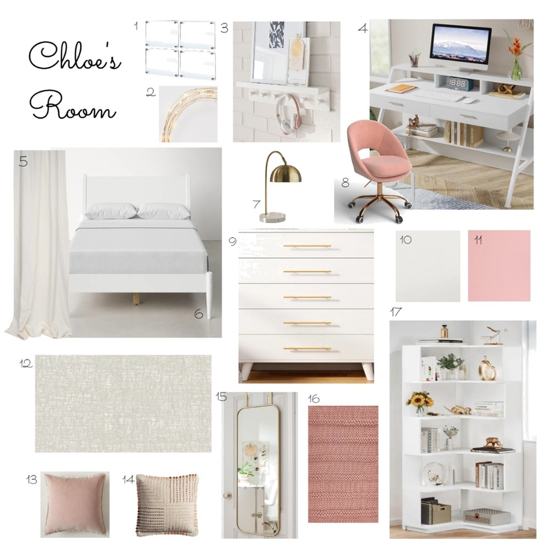 Chloe's Room Sample Board Mood Board by stjackson1012@gmail.com on Style Sourcebook