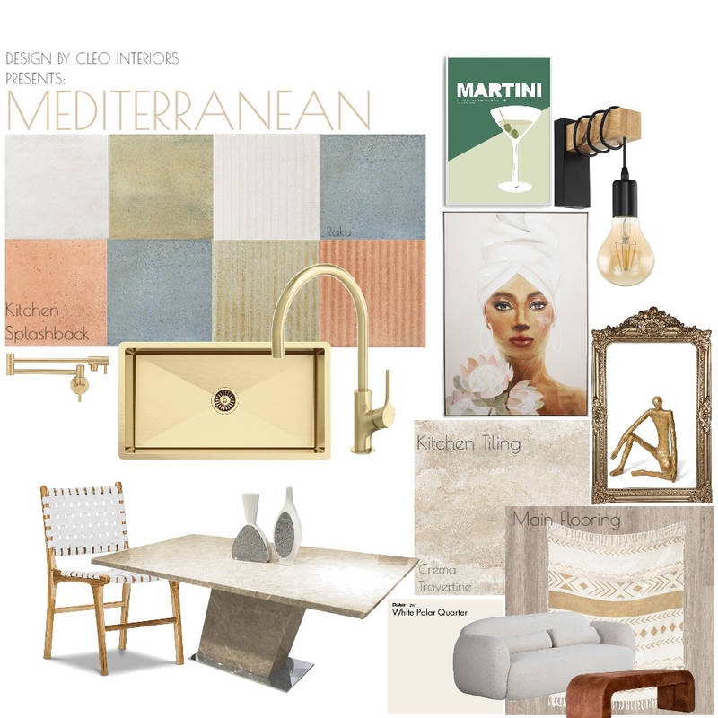 Mediterranean Mood Board by Design By Cleo Interiors on Style Sourcebook