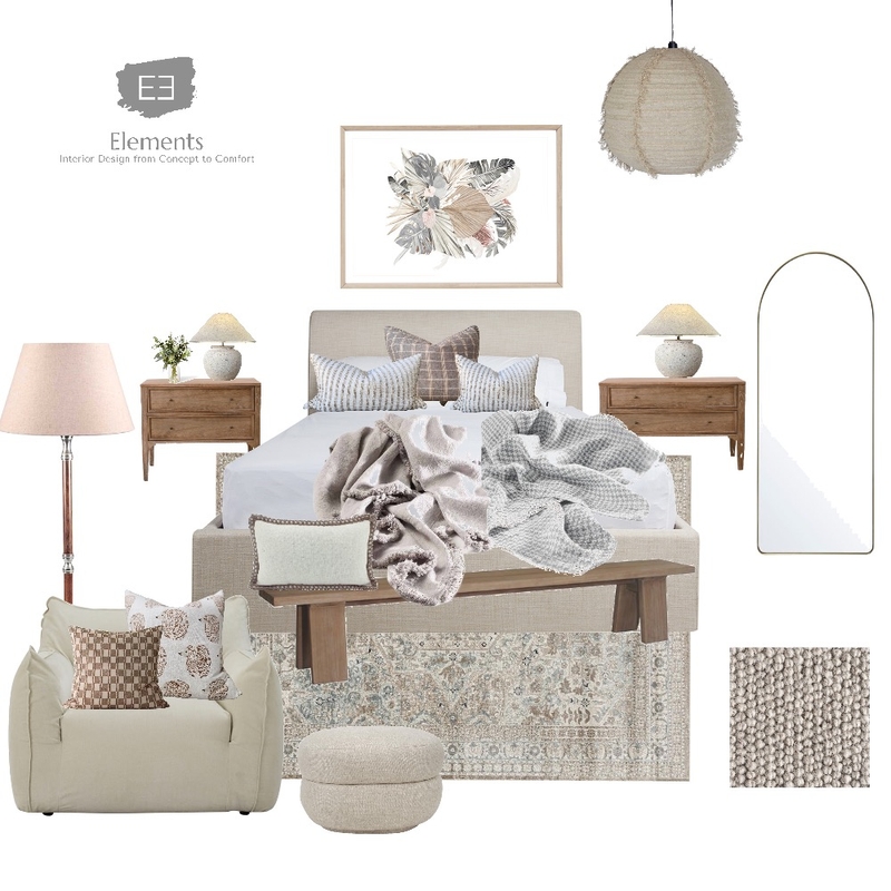 Bedroom Makeover Layering Neutrals Mood Board by Elements Interior Design Studio on Style Sourcebook
