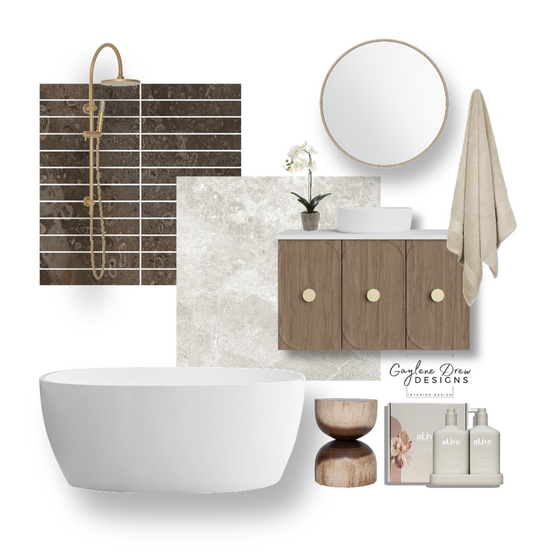 Neutral Bathroom Mood Board by Gaylene Drew Designs on Style Sourcebook