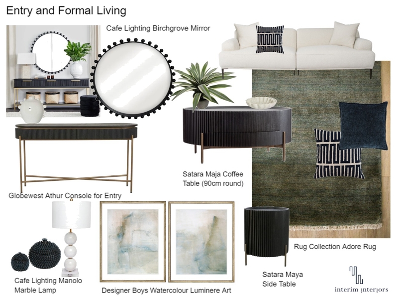 Tony and Silvana Living and Entry Mood Board by Interim Interiors on Style Sourcebook