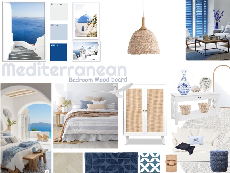 Mediterranean bedroom mood board Mood Board by Nelrie on Style Sourcebook