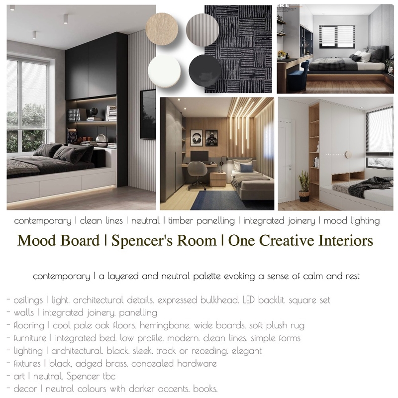 Mood Board - Spencer's Room two NE Mood Board by ONE CREATIVE on Style Sourcebook