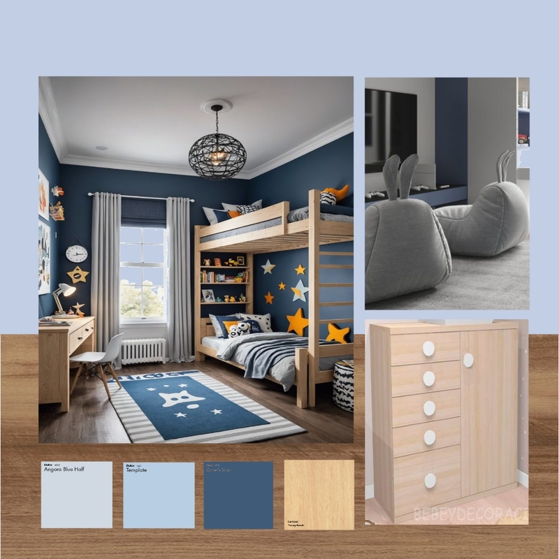 Bedroom Children Blue Mood Board by Gcarmona on Style Sourcebook
