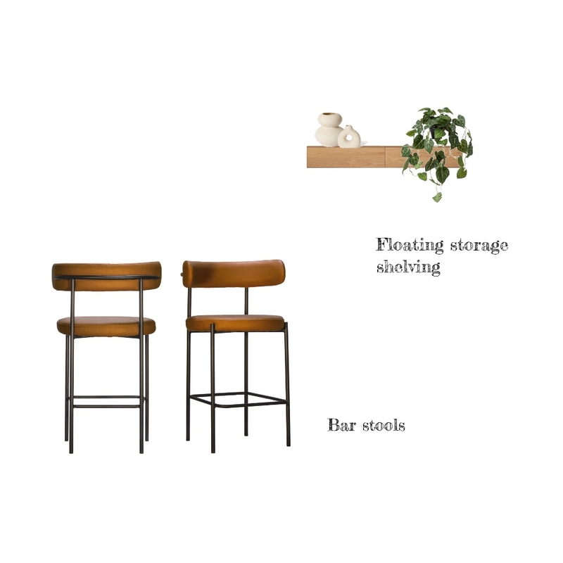 Bar stools and storage shelf - kitchen Frankie and Jarrad Mood Board by Jennypark on Style Sourcebook