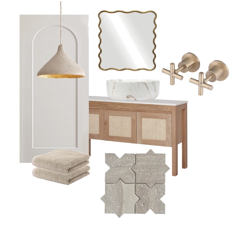 Modern Mediterranean Bathroom Mood Board by DOWN THE LANE by Tina Harris on Style Sourcebook