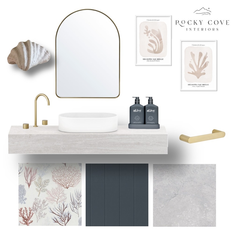 Cool Coastal Powder Room Mood Board by Rockycove Interiors on Style Sourcebook