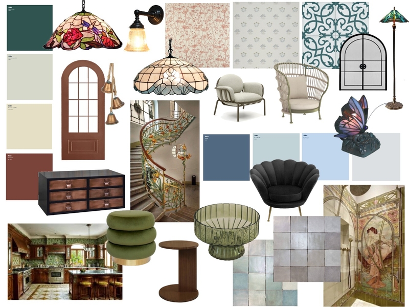 art nouveau Mood Board by isabelroy13@gmail.com on Style Sourcebook