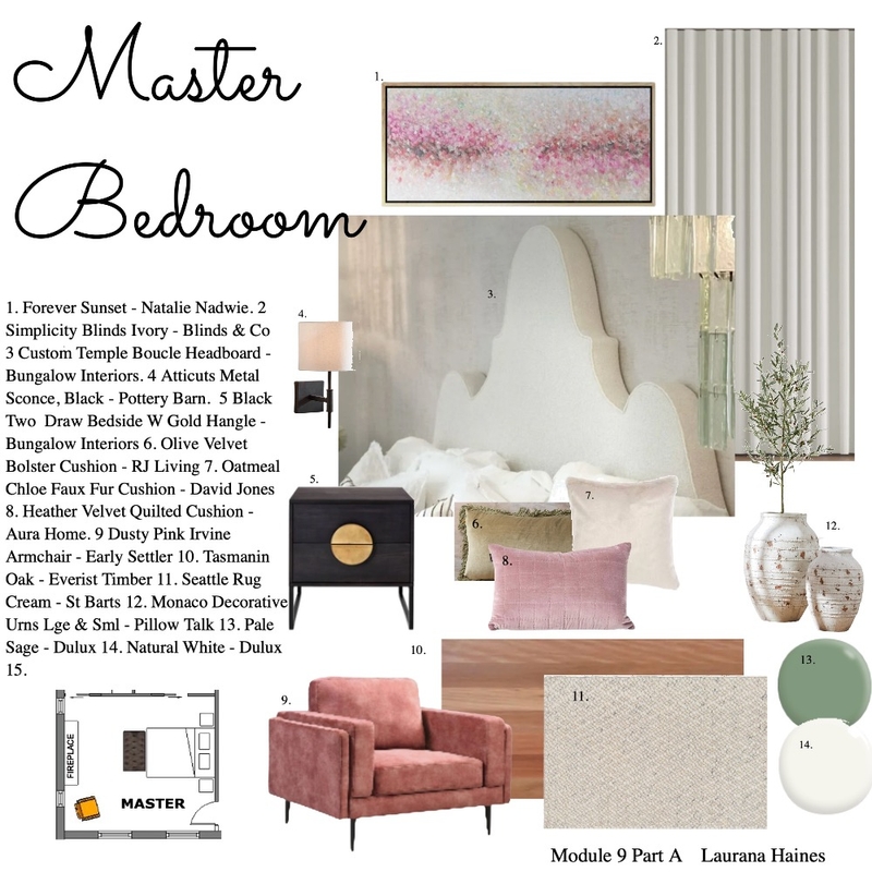 Module 9 Master Bedroom Mood Board by hainesee on Style Sourcebook